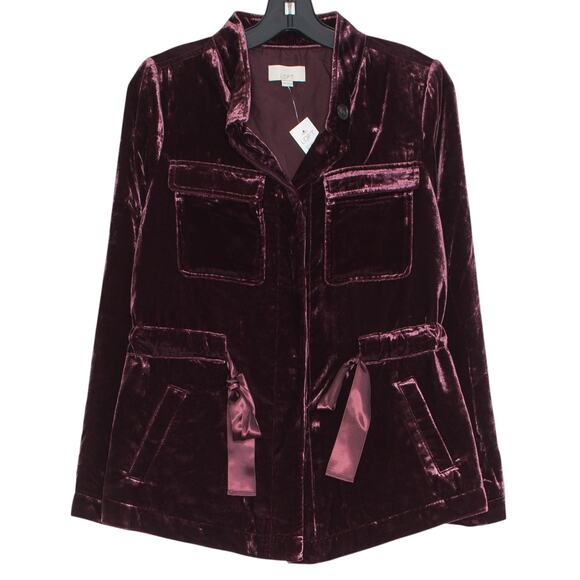 NWT Loft Jacket Velvet Utility Dark Academia Cottage Retro Preppy Grunge XXS - Picture 1 of 6